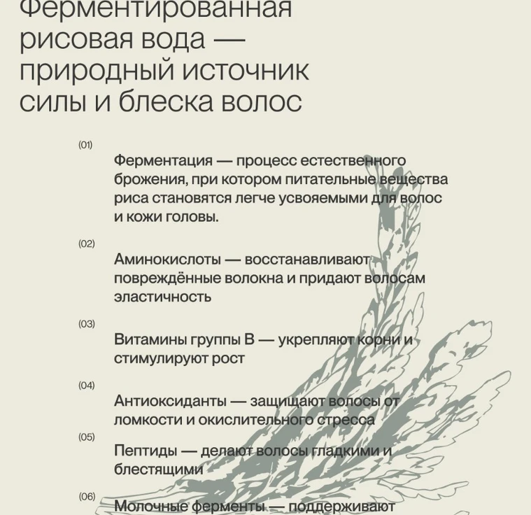 Питательный шампунь с рисовой водой FERMENTED RICE WATER min 3