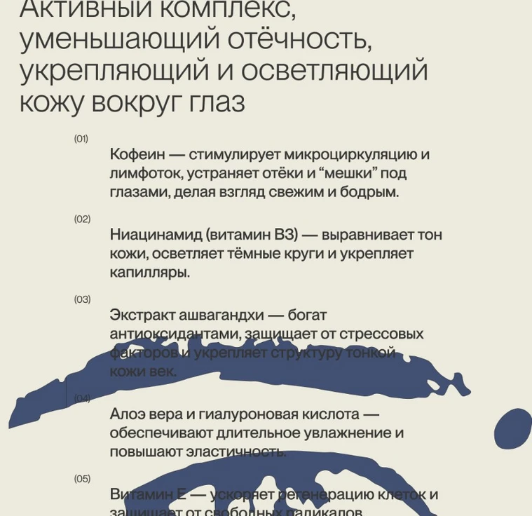 Освежающий крем для контура глаз EYE CREAM min 3